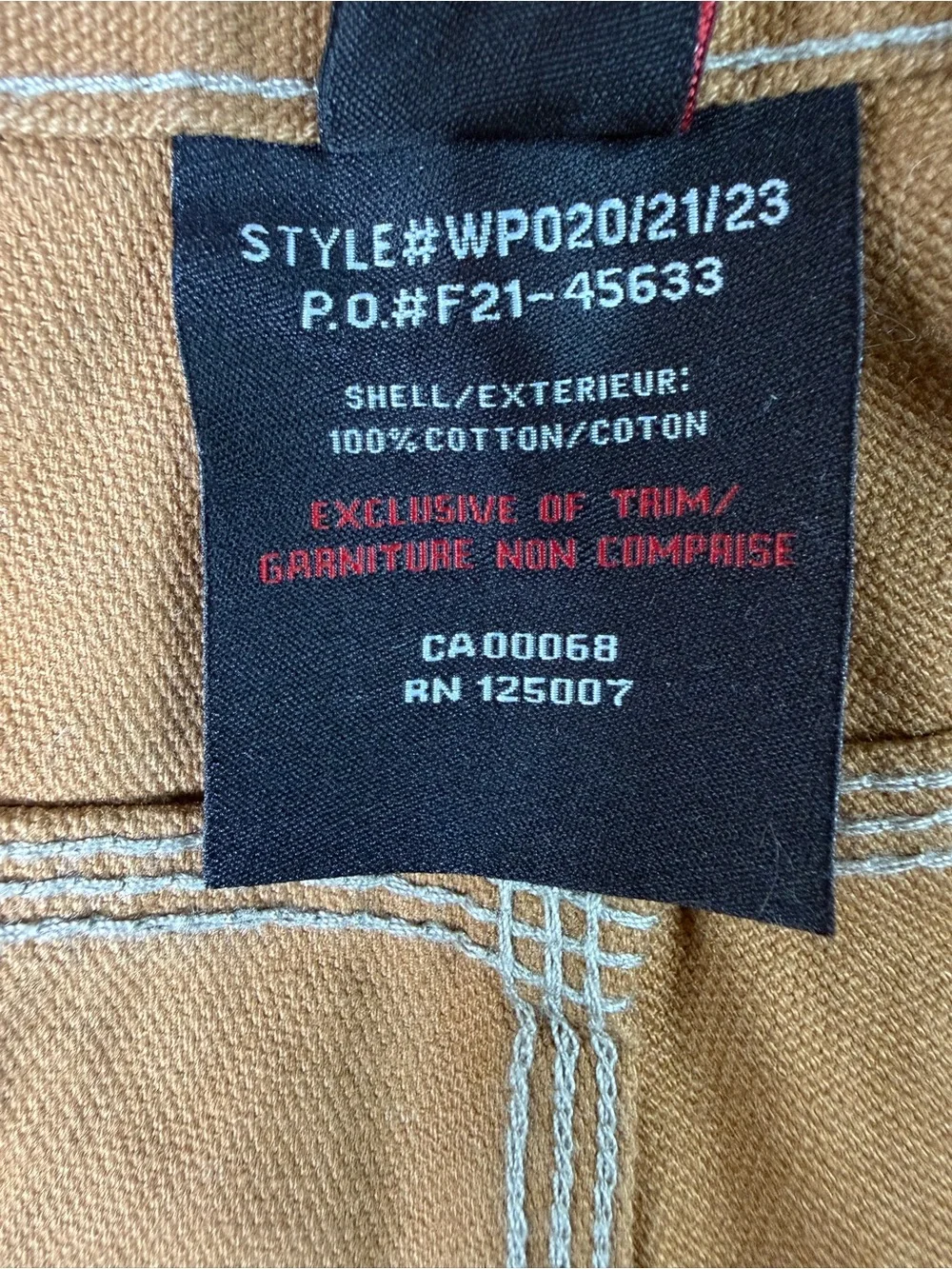 Tough Duck Men’s 42x30 Brown Cotton Work Utility Pants NWT
